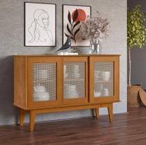 Buffet Aparador Detroit 3 Portas Detalhe em Tela Retro Pés em Madeira - AV