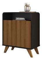 Buffet aparador eccos 2 portas, fabrimóveis nature/preto fosco - village móveis Buffet aparador eccos 2 portas, fabrimóveis nature/preto fosco - village móveis