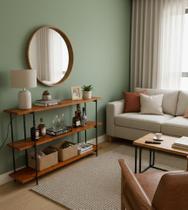 Buffet Aparador em Madeira Natural com Estrutura em Ferro Robusto