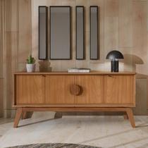 Buffet Aparador em MDF e Pés Madeira MaciçaParis 4 Portas 168cm
