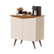 Buffet aparador Enc. fechado 2 Portas close retrô cor Off white com Nature pés palito lançamento