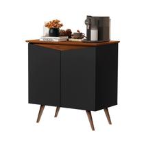 Buffet aparador Enc. fechado 2 Portas close retrô cor Preto fosco com Freijó pés palito lançamento
