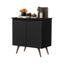 Buffet aparador Enc. fechado 2 Portas close retrô cor Preto fosco pés palito lançamento