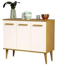 Buffet Aparador Himel retrô 3 portas cor Cinamomo / Off white