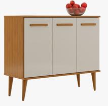 Buffet Aparador Himel Retrô 3 Portas Cor Cinamomo Off White Buffet Aparador Himel Retrô 3 Portas Cor Cinamomo Off White