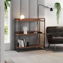 Buffet Aparador Industrial 3 Prateleiras Córdoba 95cm Preto e Carvalho Buffet Aparador Industrial 3 Prateleiras Córdoba 95cm Preto e Carvalho
