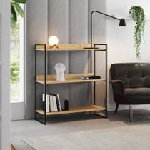 Buffet Aparador Industrial 3 Prateleiras Córdoba 95cm Preto e Castanho Buffet Aparador Industrial 3 Prateleiras Córdoba 95cm Preto e Castanho