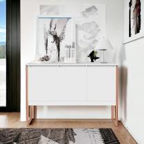 Buffet Aparador Industrial para Sala Dakar Branco Cobre Buffet Aparador Industrial para Sala Dakar Branco Cobre