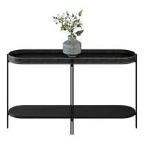 Buffet Aparador Isi Preto Tx E Couro Preto 139x79 Cm L04 - D'rossi Buffet Aparador Isi Preto Tx E Couro Preto 139x79 Cm L04 - D'rossi