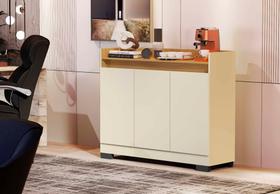 Buffet Aparador Jantar Retrô Com 3 Portas Cantinho do Café Ryzen Cor Off/Nature Buffet Aparador Jantar Retrô Com 3 Portas Cantinho do Café Ryzen Cor Off/Nature