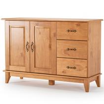Buffet Aparador Madeira Maciça 2 Portas 3 Gav. 120 cm Bella