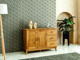 Buffet Aparador Madeira Maciça 2 Portas 3 Gavetas Bella