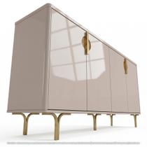 Buffet Aparador Marsala 4 Portas 160cm Off White Brilhante Sala de Jantar