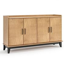 Buffet Aparador Noble Rústico 4 Portas 0 Gavetas 100% Madeira Maciça 152CM Preto Buffet Aparador Noble Rústico 4 Portas 0 Gavetas 100% Madeira Maciça 152CM Preto