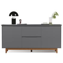 Buffet Aparador para Sala de Jantar 163cm Flow Cinza - EJ Móveis Buffet Aparador para Sala de Jantar 163cm Flow Cinza - EJ Móveis