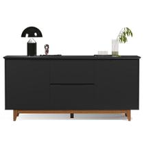 Buffet Aparador para Sala de Jantar 163cm Flow Preto - EJ Móveis