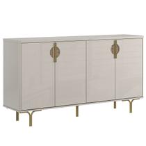 Buffet Aparador para Sala de Jantar 4 Portas Marella Off White/Jequitiba Buffet Aparador para Sala de Jantar 4 Portas Marella Off White/Jequitiba