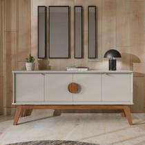 Buffet Aparador Paris 4 Portas 168cm Off White/Nature