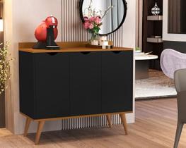 Buffet Aparador Pés Palito 3 Portas 4400 Sandes cor Preto / Nature - MJM Casa dos Moveis Buffet Aparador Pés Palito 3 Portas 4400 Sandes cor Preto / Nature - MJM Casa dos Moveis