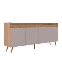 Buffet Aparador Retrô 4 Portas MDP Yescasa Freijó e Fumê 180cm Edi