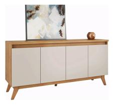 Buffet Aparador Retrô 4 Portas Mel/Off White 156cm Flip Buffet Aparador Retrô 4 Portas Mel/Off White 156cm Flip