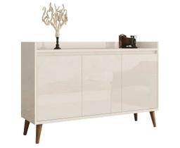 Buffet Aparador Retrô Clássico 3 Portas Off White - MoveisAqui