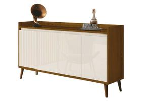 Buffet Aparador Retrô Delux Freijó com Off White - MoveisAqui