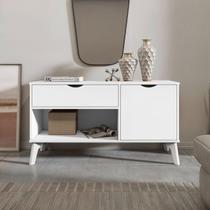 Buffet Aparador Retrô London Branco Pés Palito RV Moveis