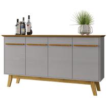 Buffet Aparador Sala de Estar 160cm 4 Portas Opala Naturalle/Off - Bechara Buffet Aparador Sala de Estar 160cm 4 Portas Opala Naturalle/Off - Bechara