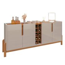 Buffet Aparador Sala de Jantar 190cm Nay C14 Off White/Cedro - Mpozenato