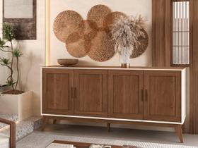 Buffet Aparador SR 4 Portas Estilo Retrô Cor Nogueira / Off White Buffet Aparador SR 4 Portas Estilo Retrô Cor Nogueira / Off White