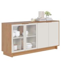 Buffet Aparador Vitória 4 Portas Freijó/Off White - PR Móveis Buffet Aparador Vitória 4 Portas Freijó/Off White - PR Móveis