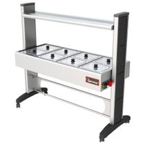Buffet Aquecido Gastromaq Super Luxo Inox 8 Cubas Tampa Vidro Cobertura Inox 220V BTE 08 SL AI PT VI
