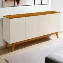 Buffet Ares Lux Quatro Portas 1.61 Off White/Nature - Tebarrot Móveis