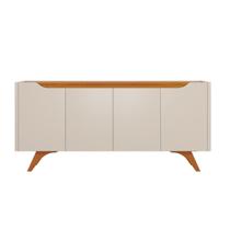 Buffet Atenas 4 Portas Off White Naturalle Pés em Madeira