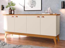 Buffet Atlanta 4 Portas Design Sofisticado Para Sala De Jantar Nature/Off White Em MDF/MDP