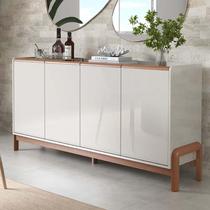 Buffet Balcão 170cm com 4 Portas Pés de Madeira Elegance Lukaliam Off White/Jequitiba Buffet Balcão 170cm com 4 Portas Pés de Madeira Elegance Lukaliam Off White/Jequitiba