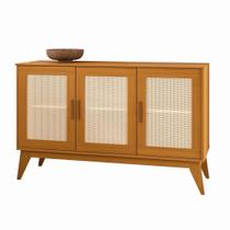 Buffet Balcão AD Estilo Retrô 3 Portas Com Acabamento em Tela Ratan Cor Cedro Buffet Balcão AD Estilo Retrô 3 Portas Com Acabamento em Tela Ratan Cor Cedro