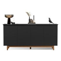 Buffet / Balcão / Aparador / Bancada FL 4 Portas Amplo Espaço Interno Para Objetos Sem Puxadores Externos Tampo e Portas Usinados em MDF Retrô Com Es