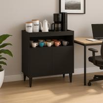 Buffet Balcão Aparador Cantinho do Café Corporativo Escritório 70cm Alice Preto