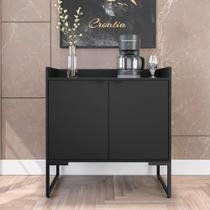 Buffet Balcão Aparador Cantinho do Café Corporativo Escritório 80cm Riviera Preto Dubhome