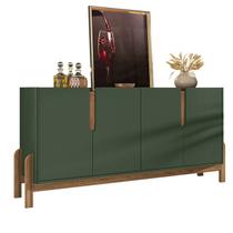 Buffet Balcão Aparador Sala de Jantar e Estar Clássico Luxo Pé em Madeira Maciça Lizz 4 Portas 1,70m - Verde Oliva/Cedro Buffet Balcão Aparador Sala de Jantar e Estar Clássico Luxo Pé em Madeira Maciça Lizz 4 Portas 1,70m - Verde Oliva/Cedro