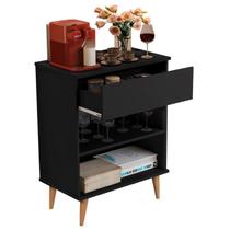Buffet / Balcão BI Estilo Retrô Com Pés em Madeira Maciça Cor Preto Buffet / Balcão BI Estilo Retrô Com Pés em Madeira Maciça Cor Preto