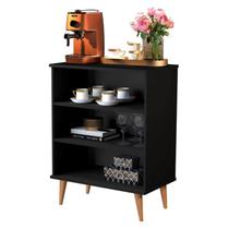 Buffet / Balcão BR Estilo Retrô Com Pés em Madeira Maciça Cor Preto Buffet / Balcão BR Estilo Retrô Com Pés em Madeira Maciça Cor Preto