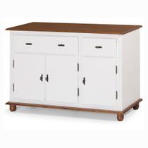 Buffet Balcão de Cozinha de Madeira Antique 146 cm com 3 Portas e 2 Gavetas - 631