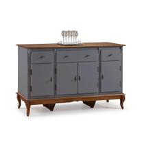 Buffet Balcão de Cozinha de Madeira Antique 175 cm com 4 Portas e 3 Gavetas - M560635
