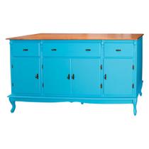 Buffet Balcão de Cozinha de Madeira Antique 192 cm com 4 Portas e 3 Gavetas - 804