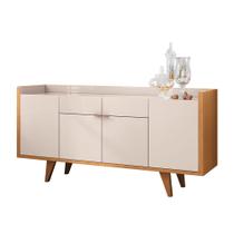 Buffet Balcão Decorativo Melodia Sala de Jantar Off White/Cinamomo G26 - HB Móveis