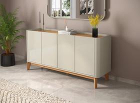 Buffet / Balcão FL 1.60m Modelo Retrô 4 Portas Cor Off White / Cinamomo