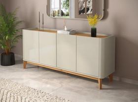 Buffet / Balcão FL 4 Portas Estilo Retrô 1.80m Cor Off White / Cinamomo